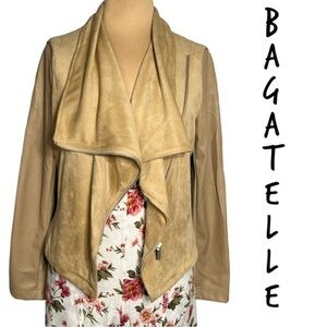 Bagatelle tan faux suede moto jacket size L